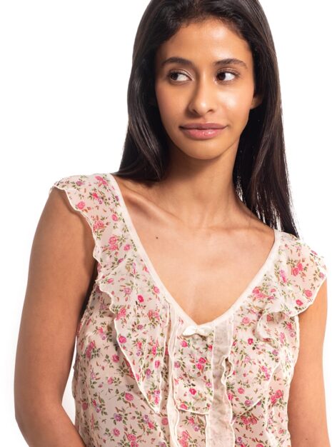 ProductTransparent Nightdress Flower Print DK-349